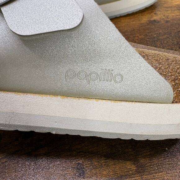 Birkenstock Papillio Womens Size 7 EU 38 Narrow Arizona Sandals Metallic Mineral - Picture 8 of 16